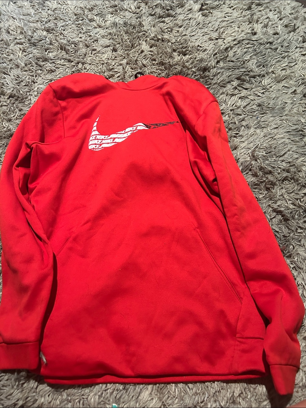 Nike Red Crewneck Sweatshirt with White Swoosh